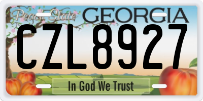 GA license plate CZL8927