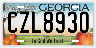 GA license plate CZL8930