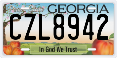 GA license plate CZL8942