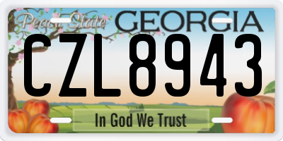 GA license plate CZL8943