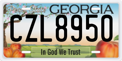 GA license plate CZL8950