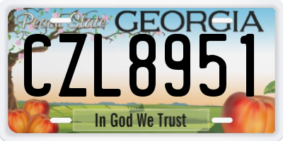 GA license plate CZL8951
