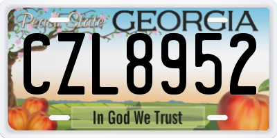 GA license plate CZL8952