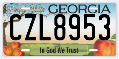 GA license plate CZL8953