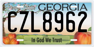 GA license plate CZL8962