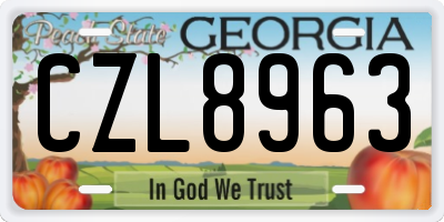 GA license plate CZL8963