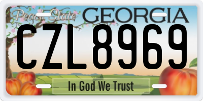GA license plate CZL8969