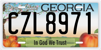 GA license plate CZL8971