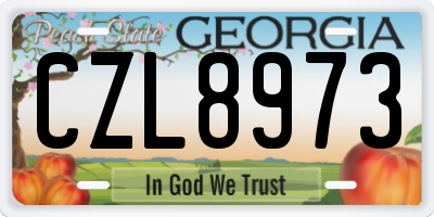 GA license plate CZL8973