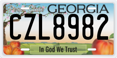 GA license plate CZL8982