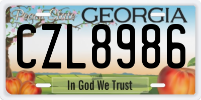 GA license plate CZL8986