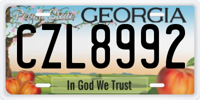 GA license plate CZL8992
