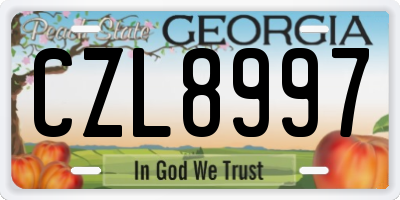 GA license plate CZL8997