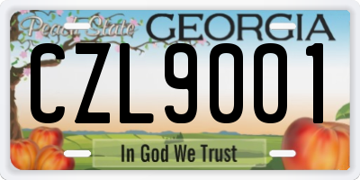 GA license plate CZL9001