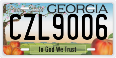 GA license plate CZL9006