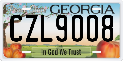 GA license plate CZL9008