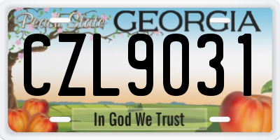 GA license plate CZL9031