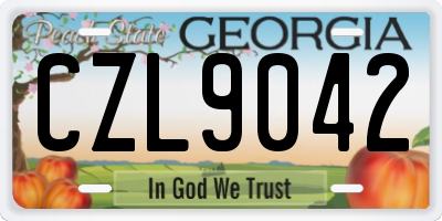 GA license plate CZL9042