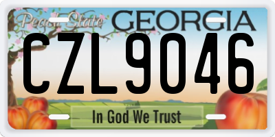 GA license plate CZL9046