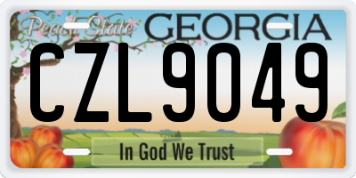 GA license plate CZL9049