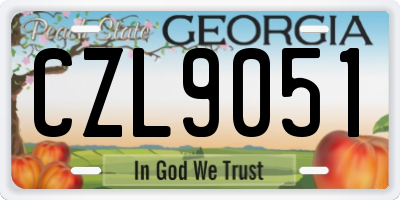 GA license plate CZL9051
