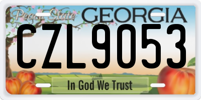 GA license plate CZL9053