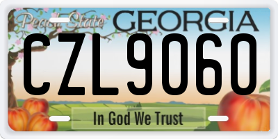 GA license plate CZL9060