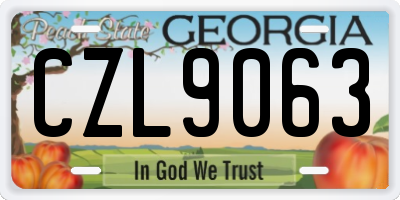 GA license plate CZL9063