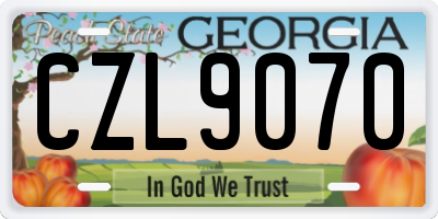 GA license plate CZL9070