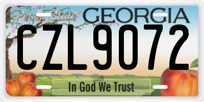 GA license plate CZL9072