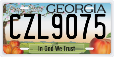GA license plate CZL9075