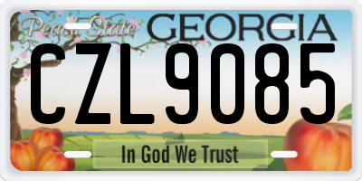 GA license plate CZL9085