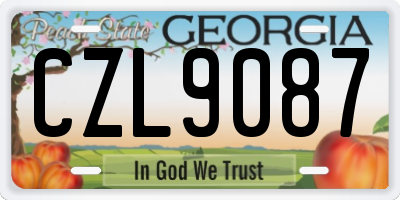 GA license plate CZL9087