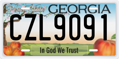 GA license plate CZL9091