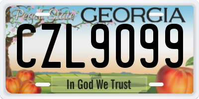 GA license plate CZL9099