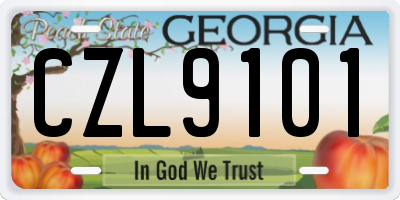 GA license plate CZL9101