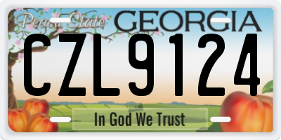GA license plate CZL9124