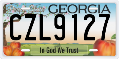 GA license plate CZL9127
