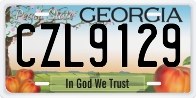 GA license plate CZL9129