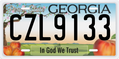 GA license plate CZL9133