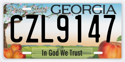 GA license plate CZL9147