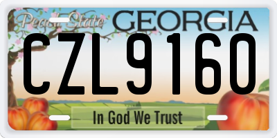 GA license plate CZL9160