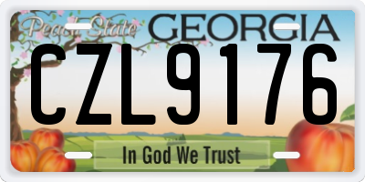 GA license plate CZL9176