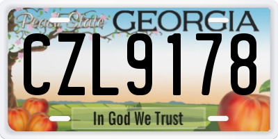 GA license plate CZL9178