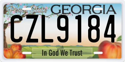 GA license plate CZL9184