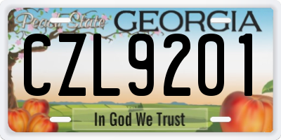 GA license plate CZL9201