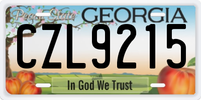 GA license plate CZL9215