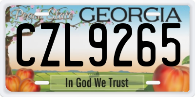 GA license plate CZL9265
