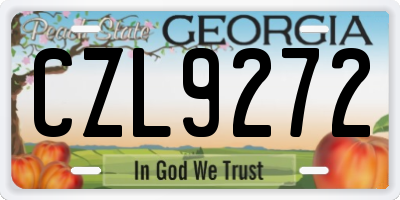 GA license plate CZL9272