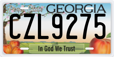 GA license plate CZL9275